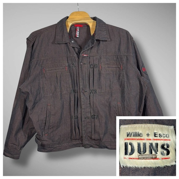 Other - Willie Esco DUNS Jacket Mens 3XL XXXL Brown Denim Utility Baggy‎ Coat Y2K